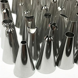 Kit 48 Peças Bico De Confeiteiro Inox Padeiro Confeitar
