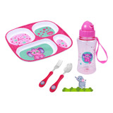 Kit 4pçs Prato Infantil Bebê Prato Divisória Talher Squeeze