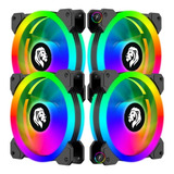 Kit 4x Cooler Fan Led Rgb Ring 120mm 12cm Gabinete Pc Gamer 