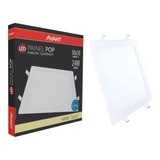Kit 4x Painel Plafon Embutir Led 24w Quadrado Avant 4000k
