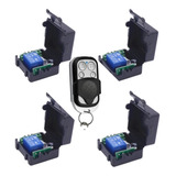 Kit 4x Rele Rf 433 1ch 12v + 1x Controle 4 Botão