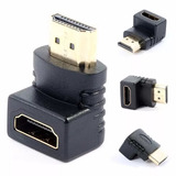 Kit 5 Adaptador Curva Hdmi Em L 90 Graus