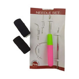 Kit 5 Agulhas P/ Cabelo + 2 Tubos De Lastex Para Mega Hair
