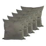 Kit 5 Almofadas Decorativas Sued Lisas Com Enchimentos 45x45