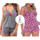 Kit 5 Baby Doll Liganete Sexy E Confortavel E Sensual