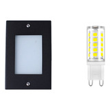Kit 5 Balizador De Embutir Escada Parede 4x2 + Lâmpada Led Cor Preto Lâmpada Branco Quente 110v/220v