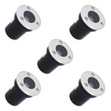 Kit 5 Balizador Led Externo 1w Embutir Solo Chão Deck Frio