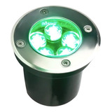 Kit 5 Balizador Spot Led Embutir Piso Jardim 5w Prova D'água Color Verde Cor Da Cúpula Preto Cor Da Estrutura Preto