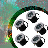 Kit 5 Balizador Verde De Solo Led 7w Embutir Bivolt