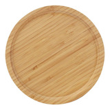 Kit 5 Bandejas Redonda Petisqueira Bambu 25cm Cozinha Yazi