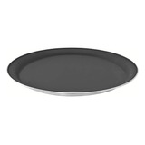 Kit 5 Bandejas Redondas Inox Com Antiderrapante Garçom Servi
