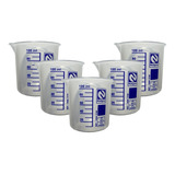 Kit 5 Becker De Plástico 100 Ml Polipropileno Autoclavavel 