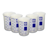 Kit 5 Becker De Plástico 1000ml Polipropileno Autoclavavel 