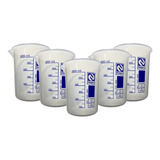 Kit 5 Becker De Plástico 600ml Polipropileno Autoclavavel