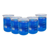 Kit 5 Becker De Vidro Forma Baixa Graduado 250ml Bequer