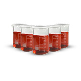 Kit 5 Becker De Vidro Forma Baixa Graduado 25ml Bequer