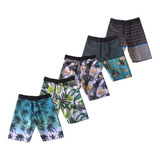 Kit 5 Bermuda Masculina Infantil Surf Tactel Estampado Praia