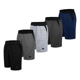 Kit 5 Bermuda Short Masculino Moletom Academia Fitnes Full