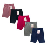 Kit 5 Bermuda/short Cotton Infantil/juvenil Menina