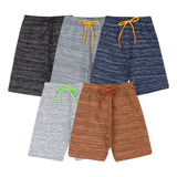 Kit 5 Bermudas Masculina Shorts De Moletom Infantil Juvenil