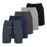 Kit 5 Bermudas Moletom Academia Passeio Lazer Atacado
