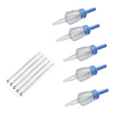 Kit 5 Biqueiras Trestini + 5 Agulhas Tatuagem Aston 11rl