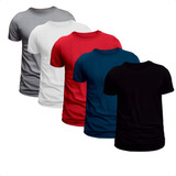 Kit 5 Blusa Camiseta Masculina Lisa Básica Atacado