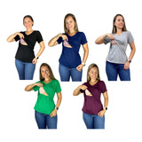 Kit 5 Blusas Amamentação Cores Premium