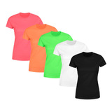 Kit 5 Blusas Feminina Camiseta Baby Look Básica Premium