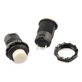 Kit 5 Botoes Ds-427 Com Trava Branco Microswitch Push Button