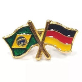 Kit 5 Bótom Pim Broche Bandeira Brasil X Alemanha Folheado