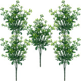 Kit 5 Buquês Planta Folhagem Artificial Sementes Decoração