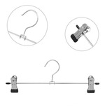 Kit 5 Cabides Cromado Com Presilhas P/ Calças Saia Bermuda