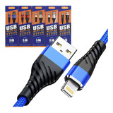 Kit 5 Cabo Carregador Turbo P/ iPhone 2 Metros Nylon Inova