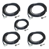 Kit 5 Cabo Coaxial 5m Rg58 50r Conector Mini Motorola Px Py