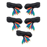 Kit 5 Cabos Rca Video 3+3 Componentes Entre 1.5 A 2 Metros