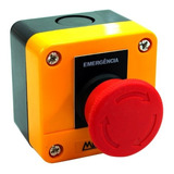 Kit 5 Caixa Plástica Amarela C/ Botão Emergência - 1nf Cp1-e