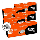 Kit 5 Caixas Grampo Para Grampeador Galvanizado 26/6 C/ 5000