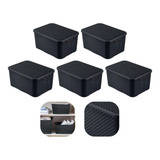 Kit 5 Caixas/cesto Organizador Rattan Preto - 7l Promoção