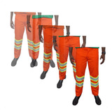 Kit 5 Calças Brim Refletiva Uniforme Profissional Rodovia