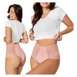 Kit 5 Calcinha Microfibra Com Renda Lingerie Nova Friburgo