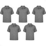 Kit 5 Camisa Brim Gola Italiana Manga Curta Algodão Uniforme