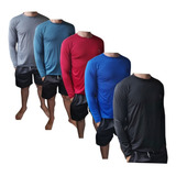 Kit 5 Camisas Proteção Solar Uv+50 Segunda Pele Moda Praia 