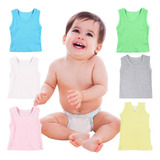 Kit 5 Camiseta Blusa Regata Bebê Malha Algodão Menino