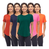 Kit 5 Camiseta Blusinha Feminina Academia Blusa Tapa Bumbum