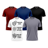 Kit 5 Camiseta Dry Fit Academia Uv 50 Tech Anti Suor Premium