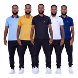 Kit 5 Camiseta Gola Polo Camisa Masculina Piquet Poliester 