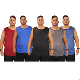 Kit 5 Camiseta Regata Masculina Academia Dryfit Plus Size