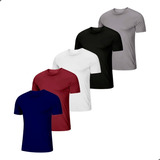 Kit 5 Camisetas Básicas Slim Fit