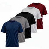 Kit 5 Camisetas Básicas Slim Lisa